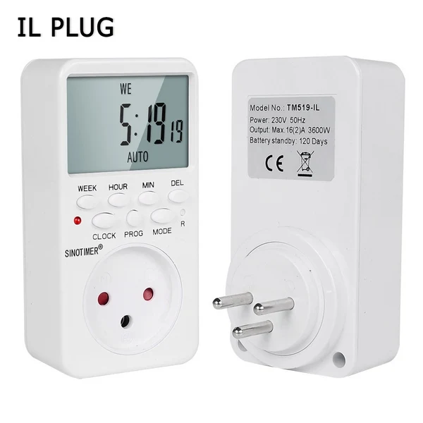 EU Plug Outlet Electronic Digital Timer Socket with Timer 220V AC Socket Timer Plug Time Relay Switch Control Programmable - Color: IL Type