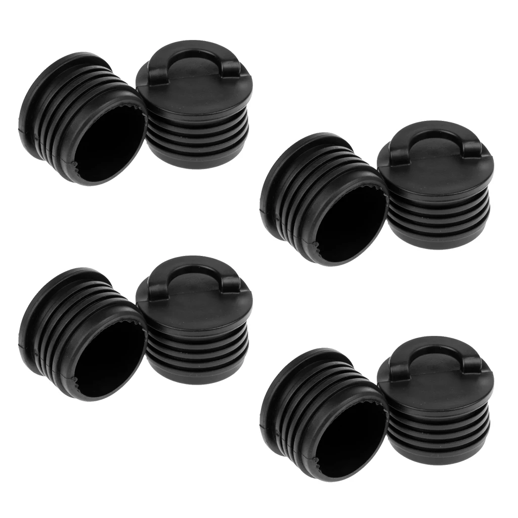 MagiDeal 8 Pieces Black Kayak Marine Boat Scupper Stopper Bungs Drain Holes Plugs Paddle Drip Rings Kayak Accessory  