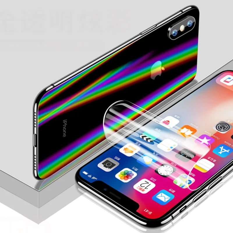 

BFOLLOW 5D Screen Protector for iPhone X XS / XR / XS Max Soft Full Coverage Clear Front Film Aurora Back Anti Shock