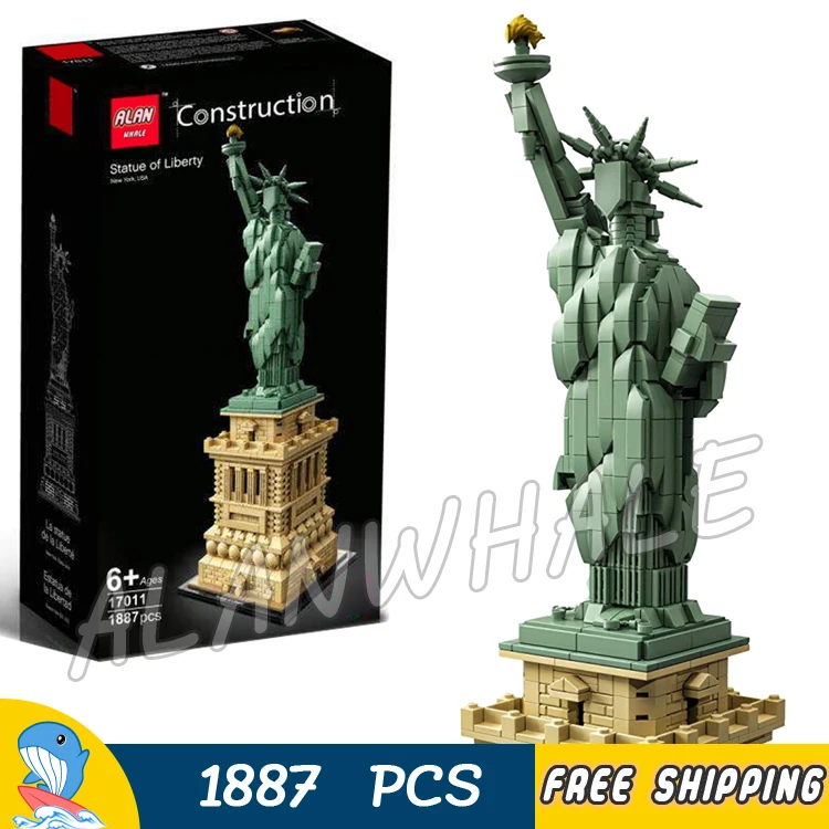 

1887pcs Architecture Statue of Liberty America Symbol of Freedom 17011 Model Building Blocks Toys Bricks Compatible with Lego