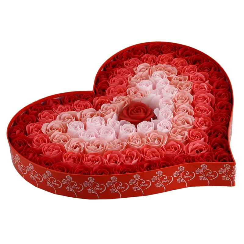Home Decra Bathroom Scented Guest Soap Flower Shaped Rose Petals for Valentine'S Day Decoration Flowers 100Pcs=1Set