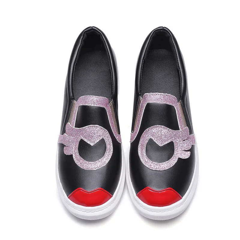 2018 Spring New Ladies High Heel Wedges Peas Shoes Fashion Casual Footwear For Women Online White Black5