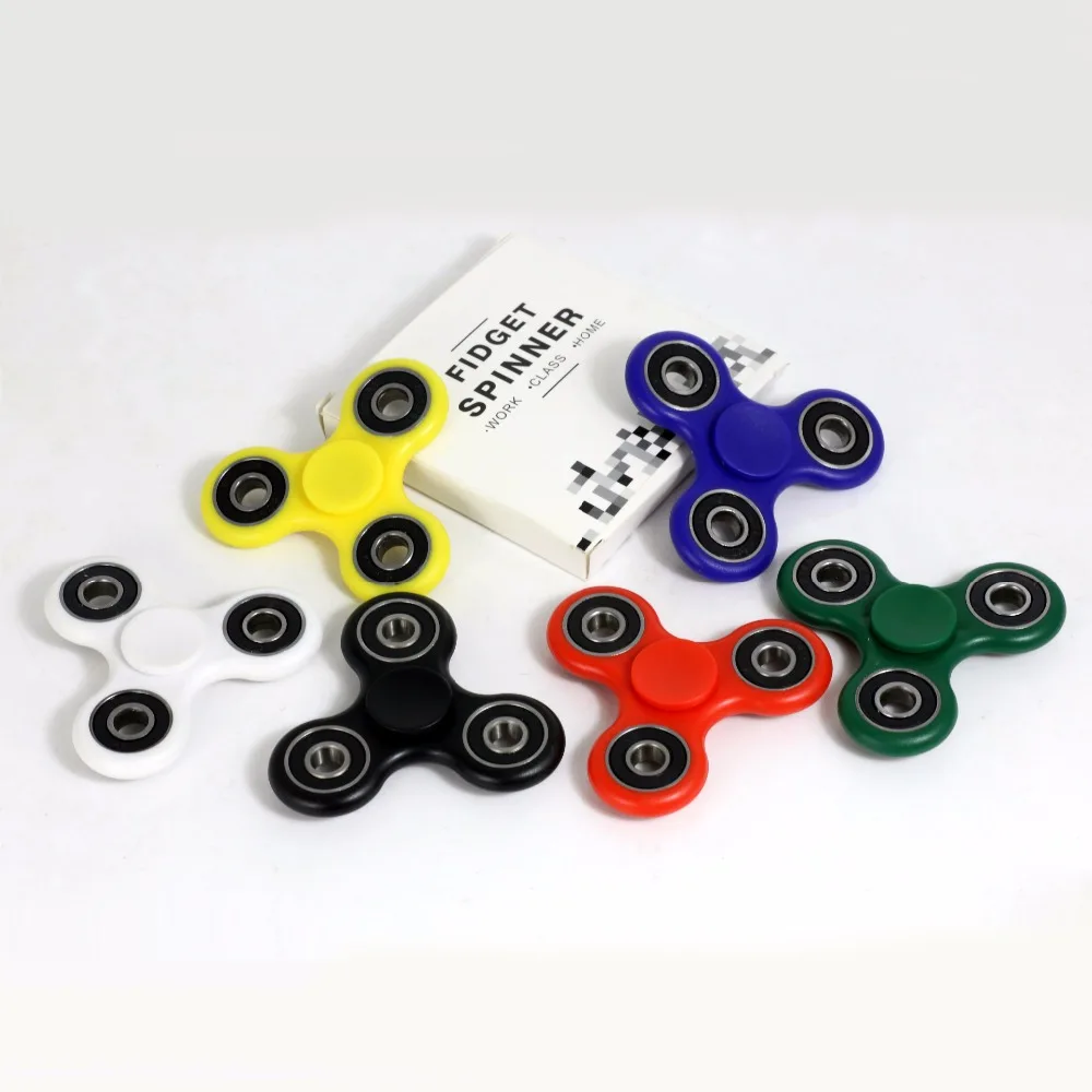 Фиджет игрушка ручной Спиннер пластиковый палец стресс Спиннер Tri-Spinner треугольный высококачественный подшипник EDC