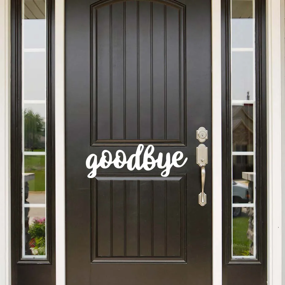 

Goodbye Quote Wall Sticker Door Wall Decal Removable Easy Wall Stickers Outlet Door Wall Art Diy Wallpaper Home Decoration