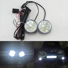 2Pcs Hot New 4LED 12/24V Car Auto White Round Off road led DRL Daytime Running Lights fog parking lamp warning light car styling