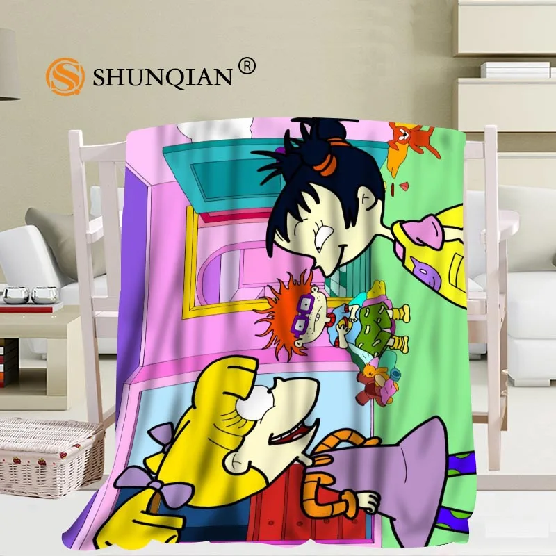

Custom Rugrats Travel Blanket Home TV Casual Relax for Family Soft Fluffy Warm Blanket