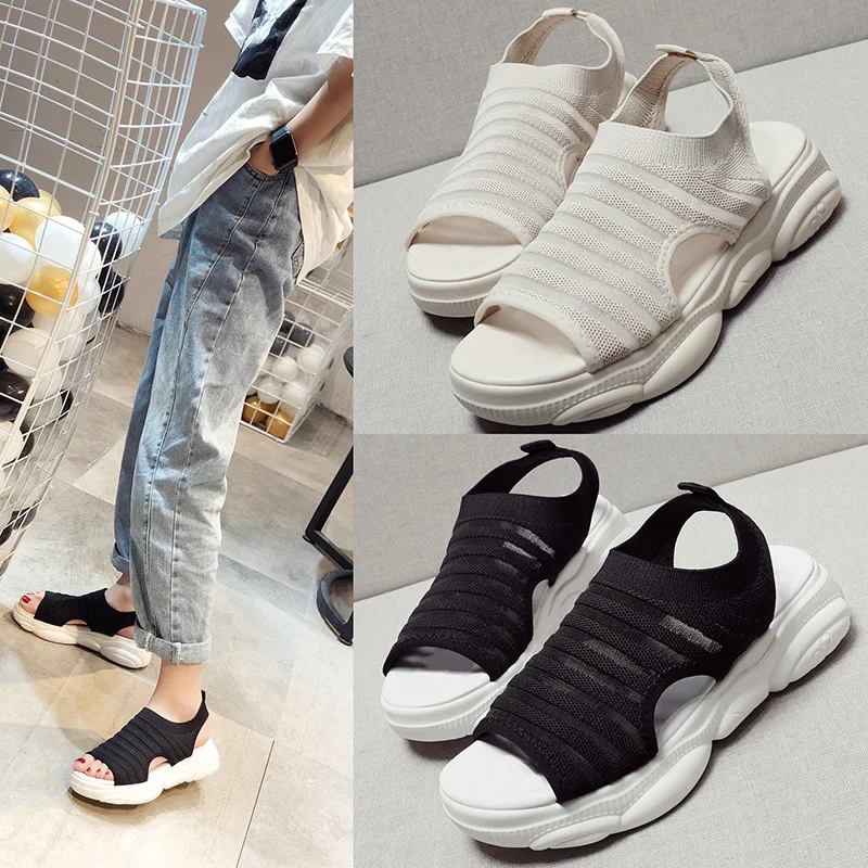 

2019 Gladiator Women Sandals Summer Ladies Women Flat Handmade Sandals Fashion Slip-on Roma Casual Shoes Lady Med Heels Shoes