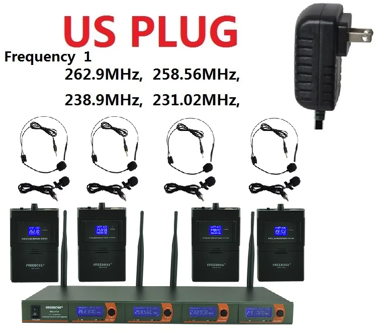 FB-V04H4 профессиональные беспроводные микрофоны VHF KTV вечерние микрофоны 4 гарнитура беспроводной микрофон караоке - Цвет: US Plug Fre1