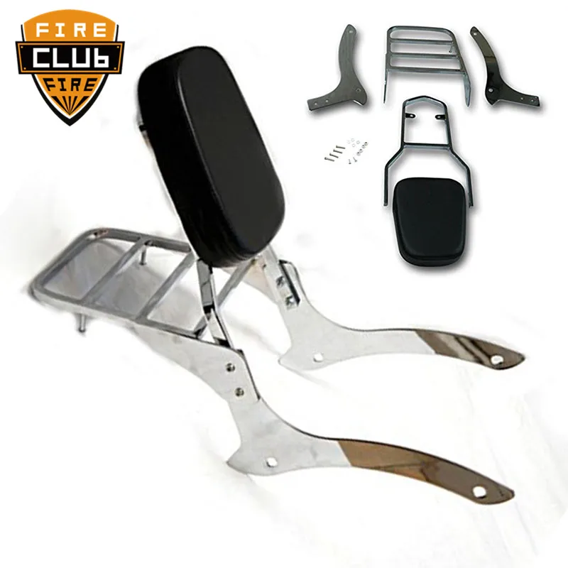 Rear Passenger Backrest Sissy Bar + Luggage Rack For Yamaha Vstar XVS 1100  Backrest Sissy Bar Luggage Rack