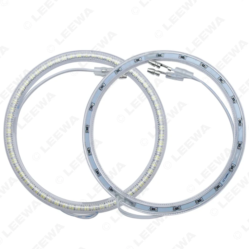 LEEWA 2X131 мм 2X115 Автомобильный SMD LED Halo кольца ангельские глазки DRL головная лампа для