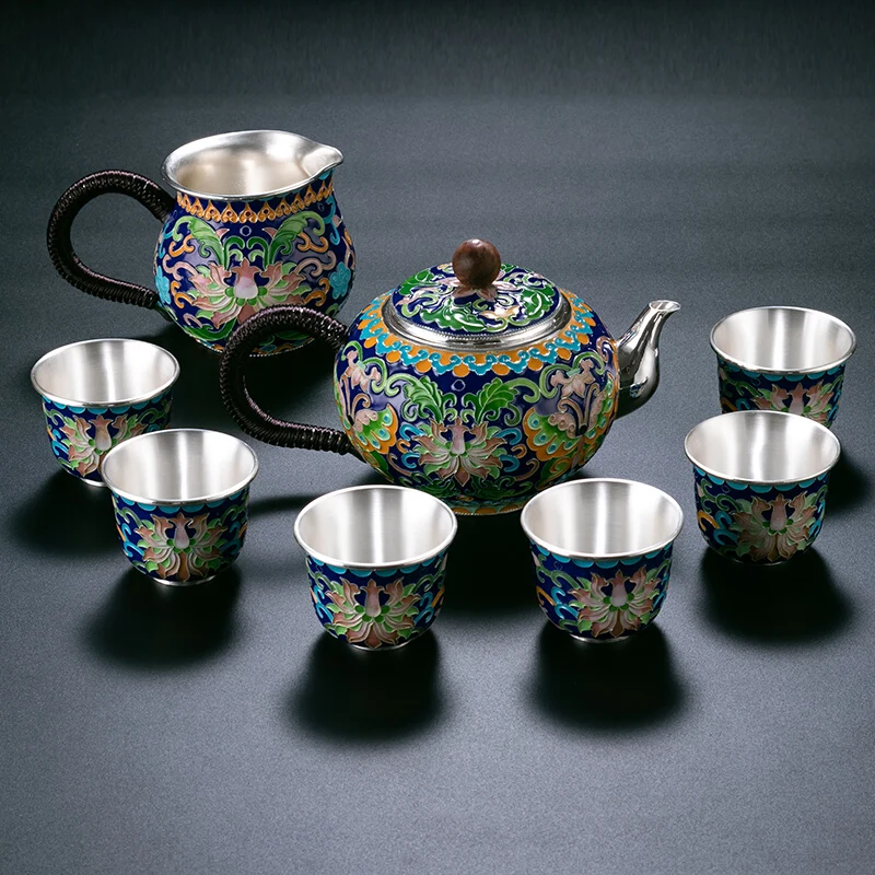 High grade 999Silver Products Hand made Cloisonne Tasting cup Kung Fu Teacup gift for family and fr - 1000007850299