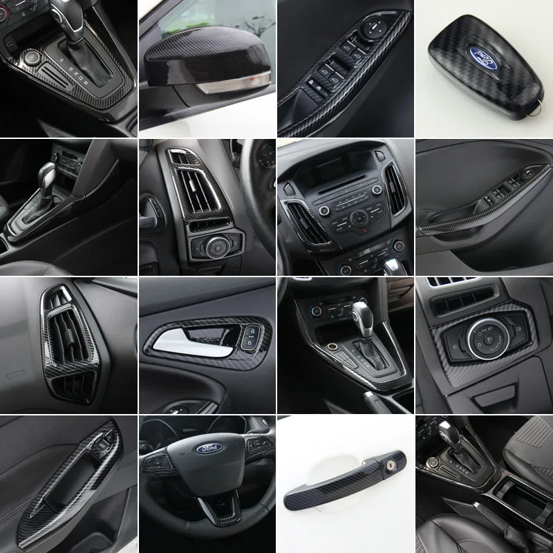 Для Ford Focus 2015 2016 2017 высококачественная внутренняя отделка из АБС-углеродного