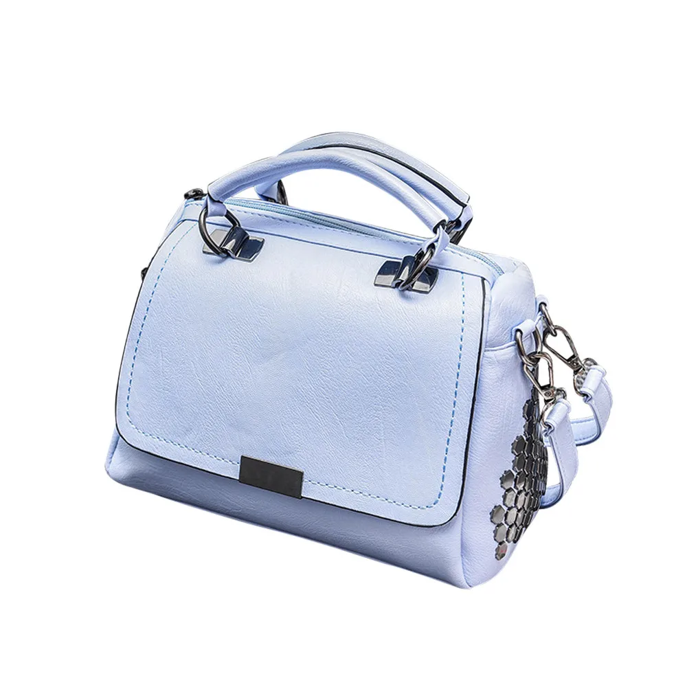Aelicy, повседневные сумки с верхней ручкой, женская мягкая сумка из искусственной кожи, сумка на плечо, женская сумка-мессенджер, большой размер, зимняя женская сумка - Цвет: Небесно-голубой
