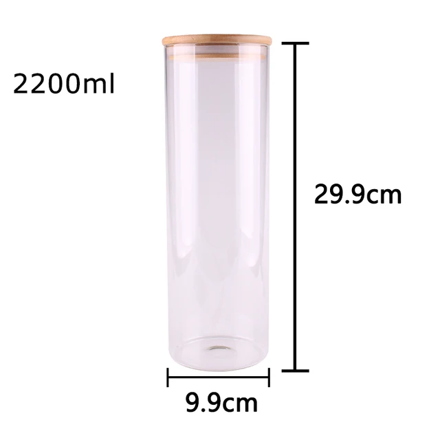 Large 2200ml Kitchen Food Candy Nuts Transpa Sealed Gl Large 2200ml Kitchen Food Candy Nuts Transpa Sealed Gl Storage Bottle Terrarium Can Jar With Bamboo Lid 9 29 9cm