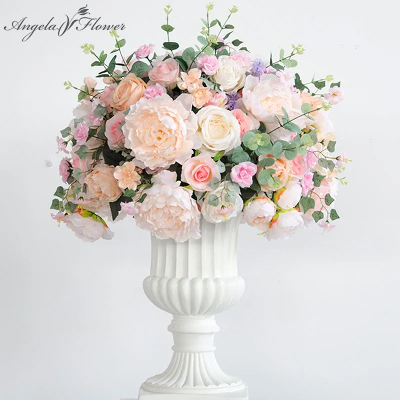

60cm Artificial table centerpiece flower ball silk Roman flower pot wedding store decor T stage road lead photography props ball