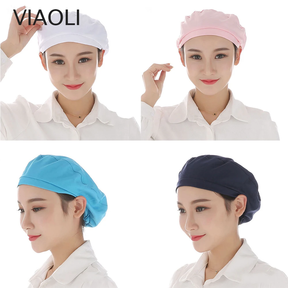 

Unisex Elastic Caps Kitchen Restaurant Bakery Waiter Chef Work Wear Hats Men Women Breathable Factory Warehouse Workshop Caps
