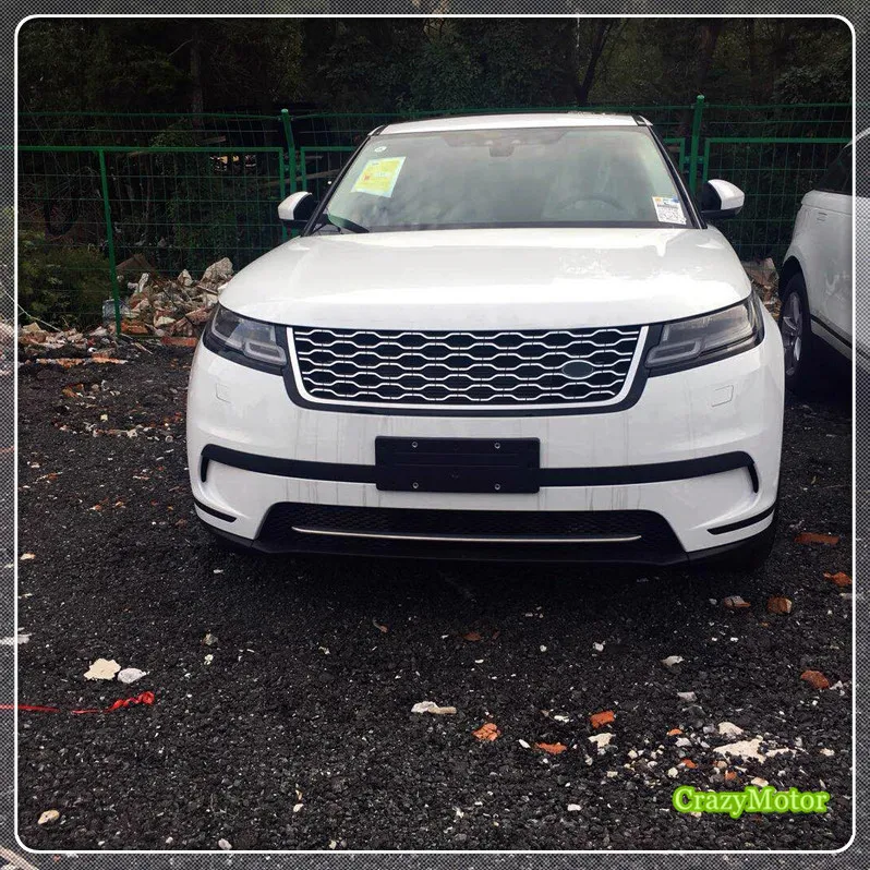 

For Low Equipped! For Land Rover Range Rover Velar 2017 2018 Exterior Steel Matte Front Grill Trim Grill Sticker Cover 1*