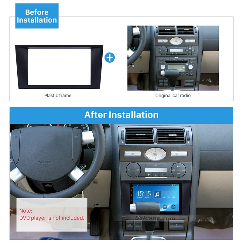 Seicane Двойной Дин Радио фасции для 2006 Ford Mondeo отделка ободок приборной панели адаптер аудио рамка