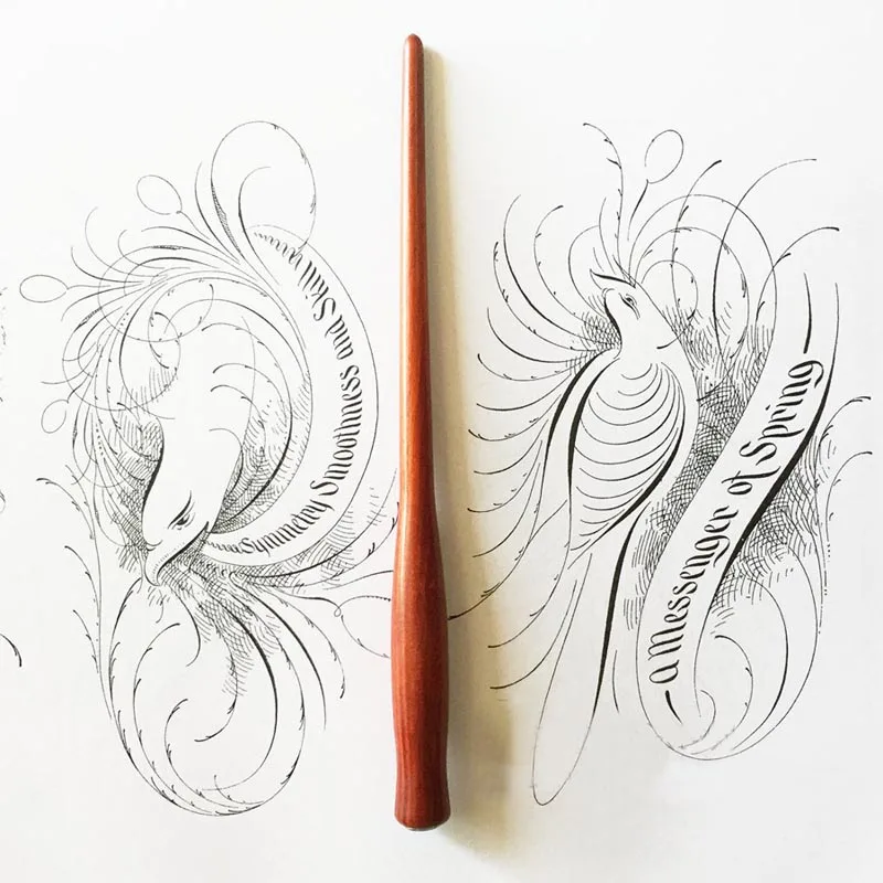 US $128.00 10 pieces for a lot Hand Made Solid Wood Calligraphy Copperplate Script Hand Writing Dip Pen Holders