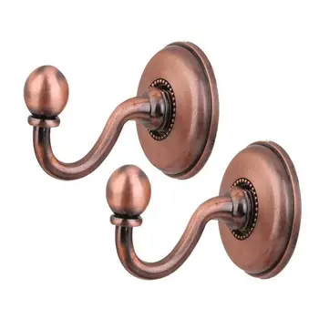 

OUNONA 2Pcs Vintage Alloy Pommel Curtain Holdbacks Tieback Hooks Door Wall Hat Coat Hangers Home Decoration