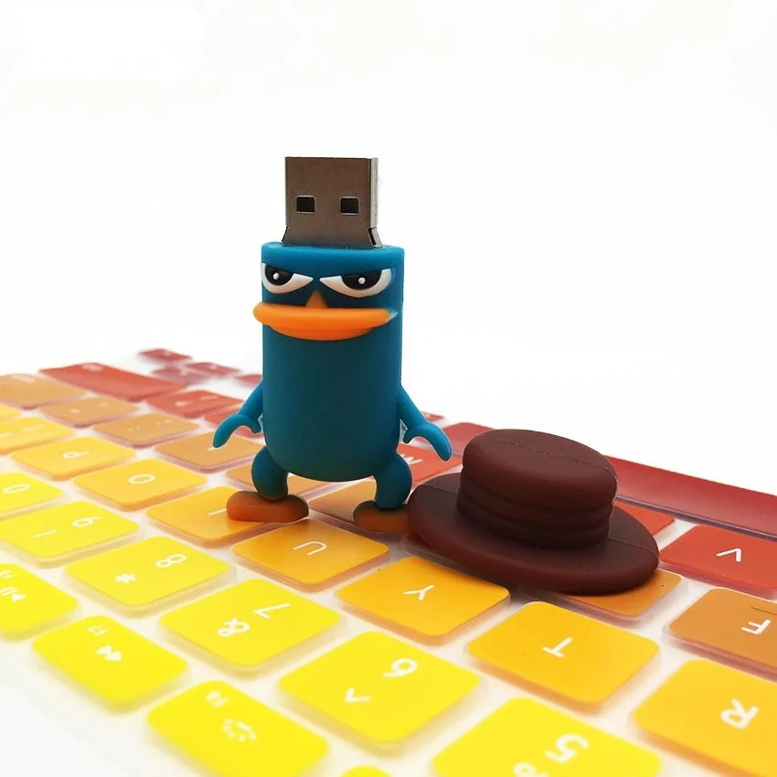 XIWANG мультфильм пластик утенок flash drive 4 ГБ 8 16 32 64 милые животные карты памяти U кулон в форме диска кулон weddinggift