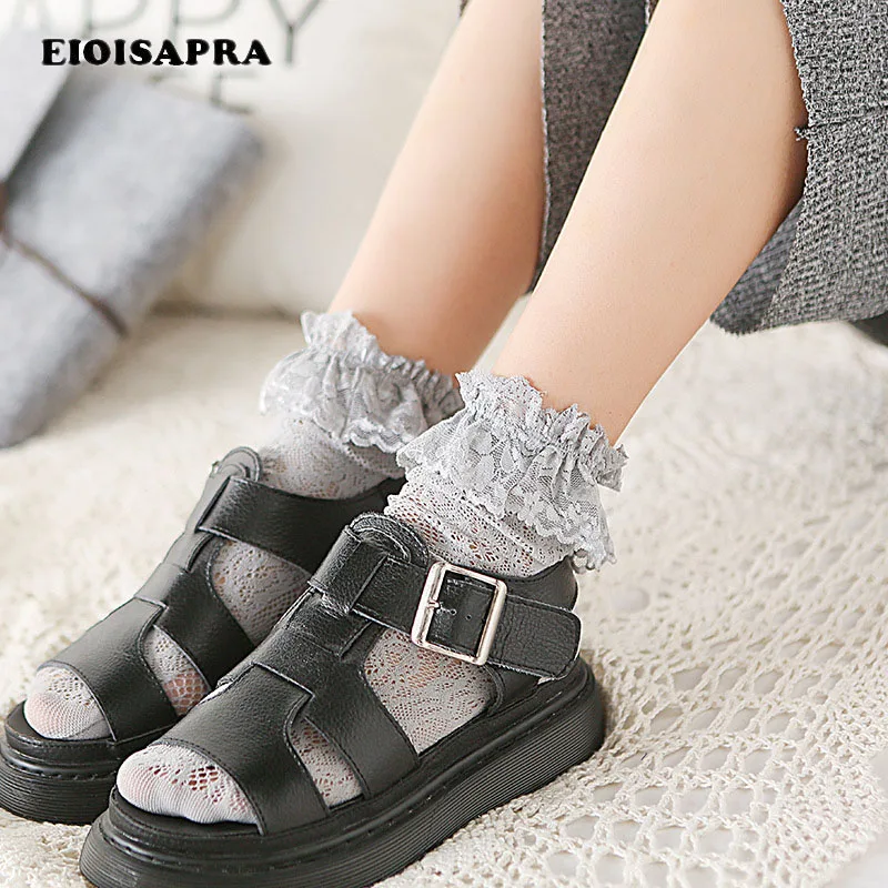 

[EIOISAPRA]Princess Lace Silk Cute Socks Women Sweet Heap Heap Transparent Female Elasticity Casual Lady Hollow Out Socks Sokken