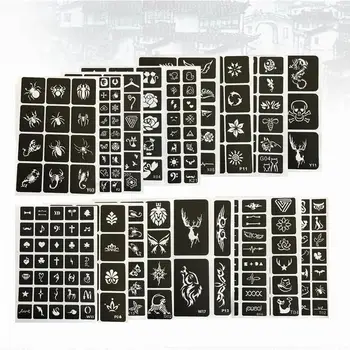 

18pcs Tattoo Stencil Templates Set Flash Diamond Glitter Flash Powder Set Kids Face Body Painting Art