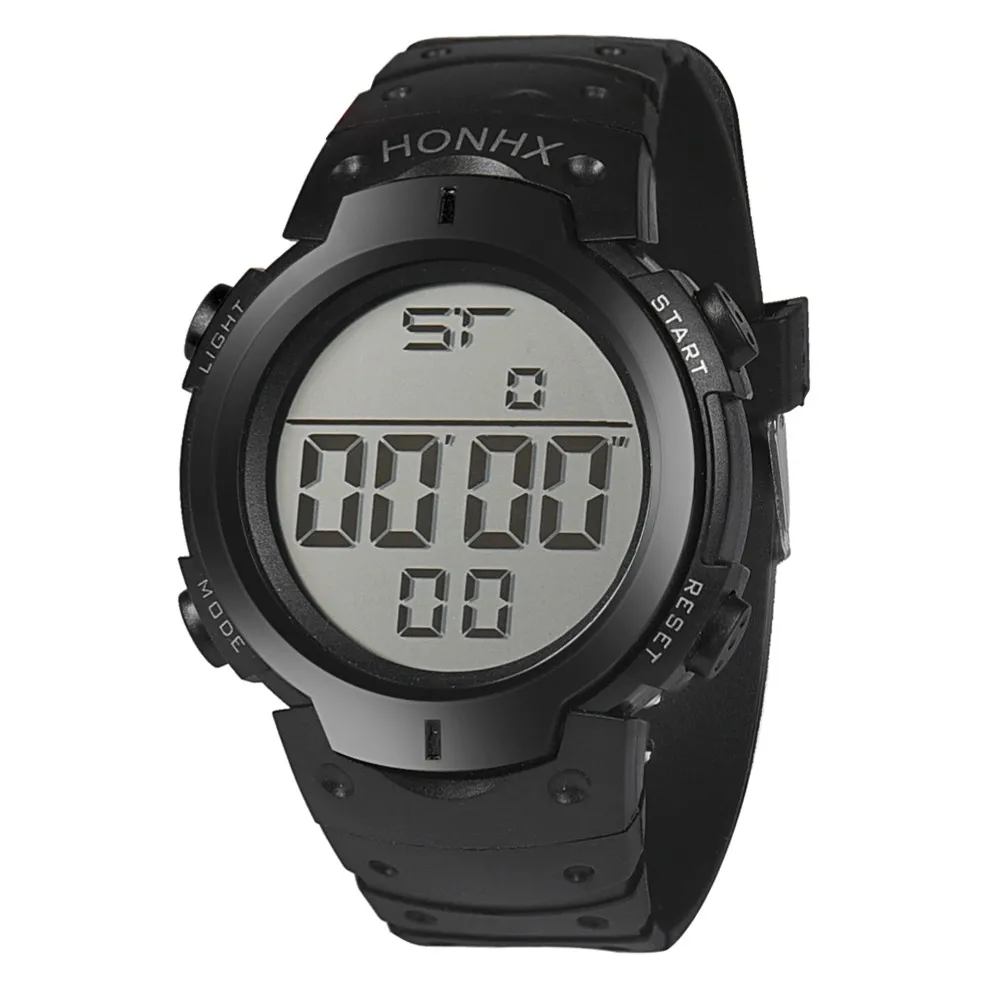 Mens watches Brand Luxury Watches Waterproof Mens LCD Digital Stopwatch Date Rubber Sport Wrist Watch Reloje dijital kol saati -