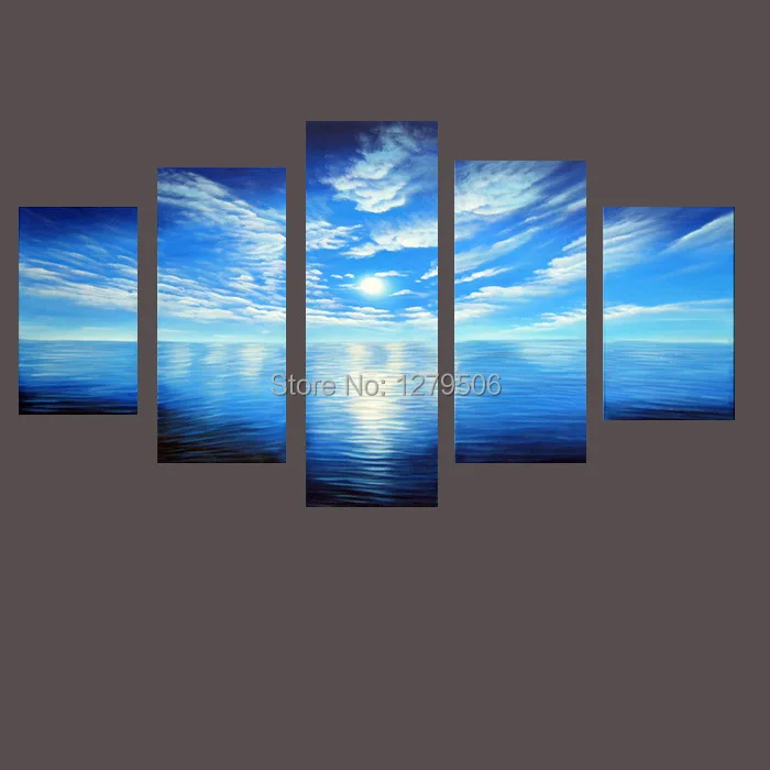 

100% Handpainted Oil Paintings Picture Panel Blue Sky Oil Painting on Canvas for Home Decoration