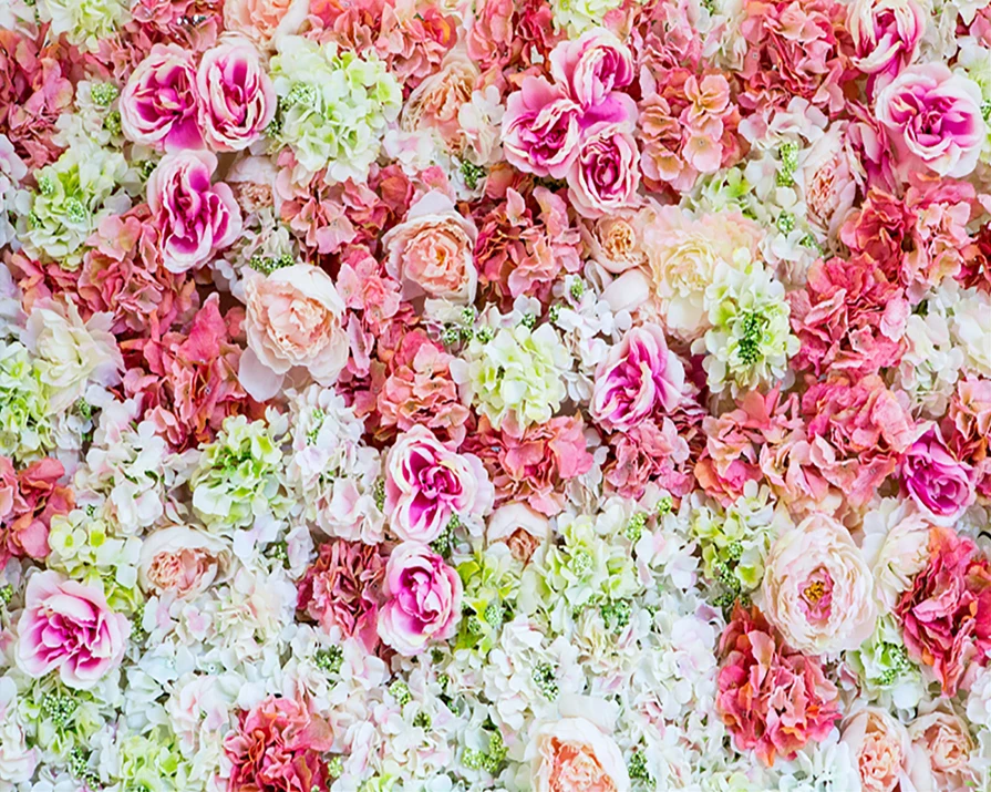 

Pink And White Rose Flower photography studio background High-grade Vinyl cloth Computer printed custom backdrop