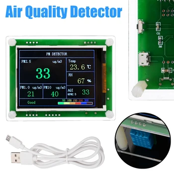 

1pc DC 5V Household PM2.5 Detector Module 2.8" LCD Display Air Quality Detector Dust Sensor Tester for Home Outdoors Car Office