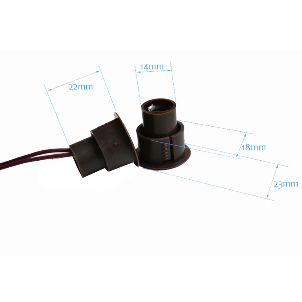 10 шт.) Коричневый цвет проводной Магнитный переключатель двери открытая сигнализация Скрытая установка NC реле выход магнит дверной контакт Датчик