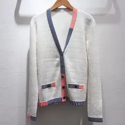 Женский хлопковый свитер 2019 модный длинный рукав v-образный вырез леди высокое качество кардиганы для Удлиненный свитер