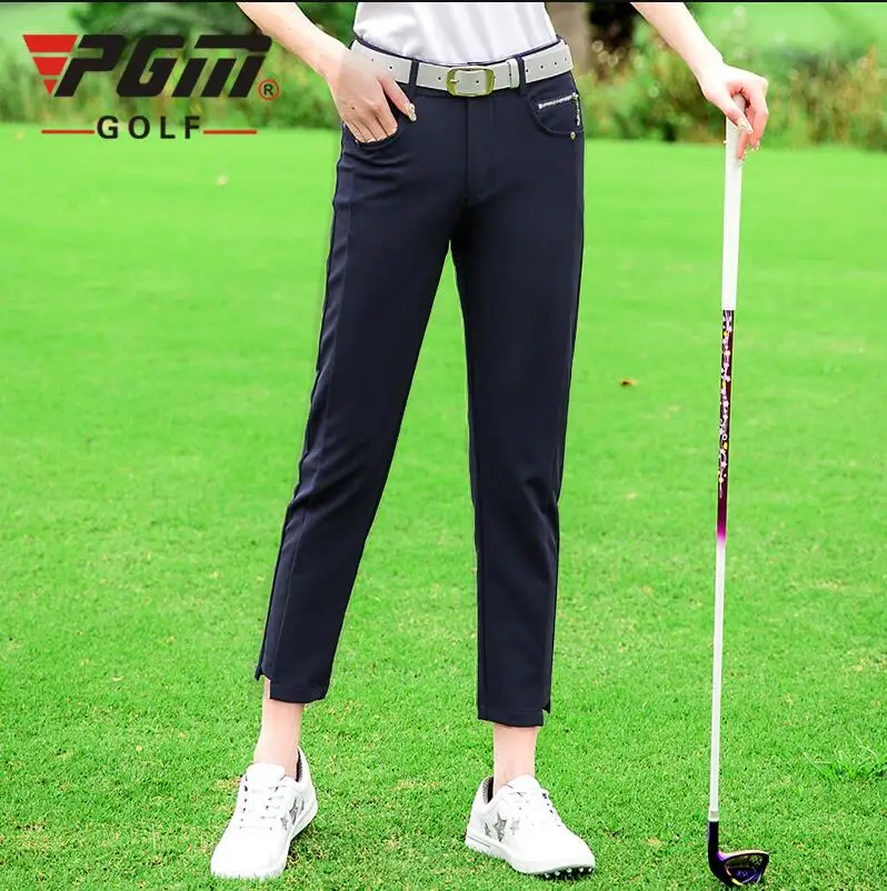 PGM new golf apparel Sportswear ladies Summer solid color golf trousers breathable quick-drying Women Slim Capri Pants