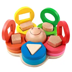 Креативные деревянные цветы форма игрушки строительные блоки детские просветления разведка игра дети подарок ранняя развивающая игрушка