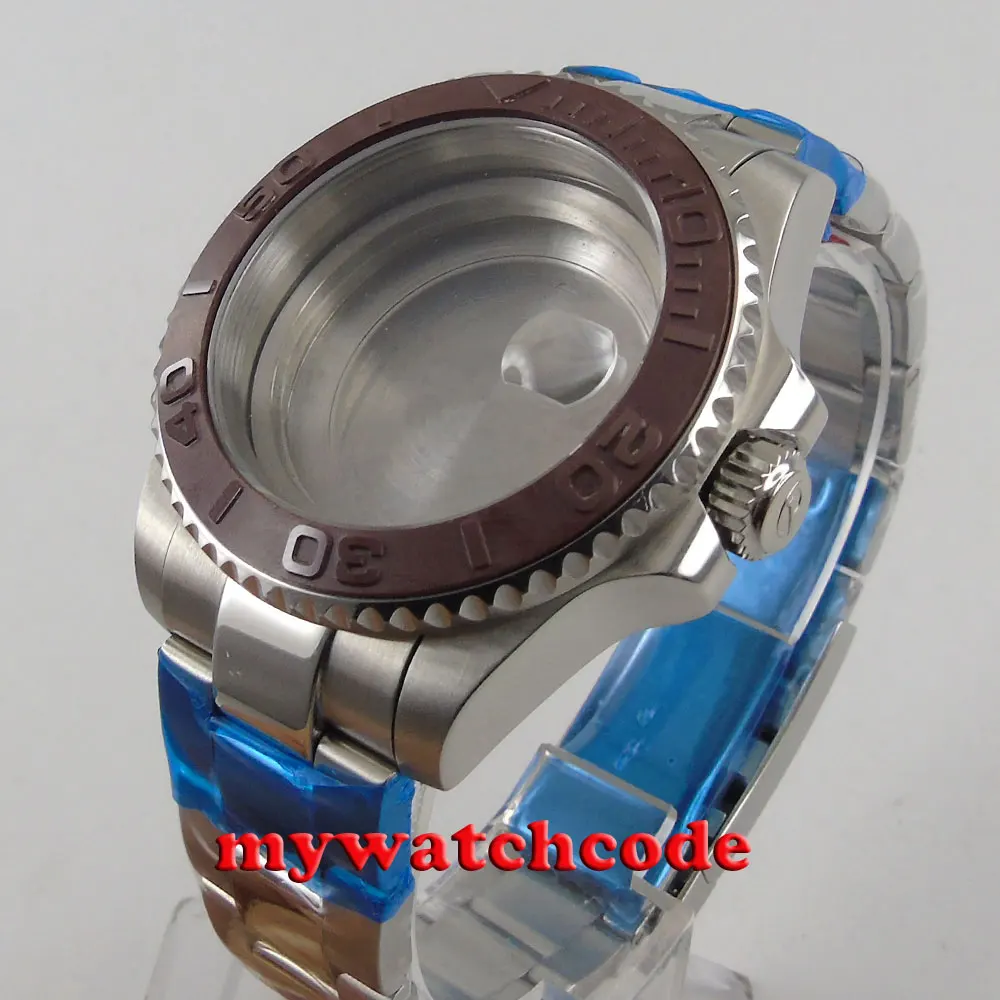 

40mm sapphire glass coffee ceramic bezel Watch Case set fit 2824 2836 MOVEMENT C119