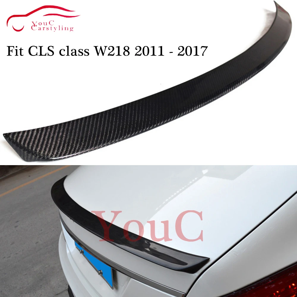 W218 AMG Стиль углеродного волокна задний спойлер крыло багажника загрузки губ для Mercedes класс CLS C218 4-дверный седан 2011- CLS350 CLS400