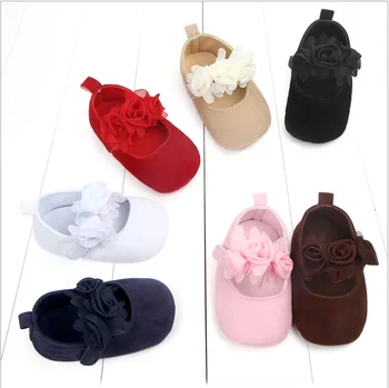 

DHL 100pair Lovely Floral Baby Newborn Girl Crib Shoes Soft Sole Prewalker Anti-slip Baby Shoes 0-18M