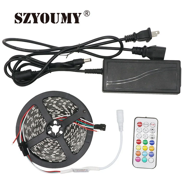 SZYOUMY WS2811 5050 SMD RGB полосы адресуемых 30leds 60leds/м Светодиодная Пиксели полосы 1 IC управления 3 светодиоды 5 м/шт. 16.5ft DC12V комплект