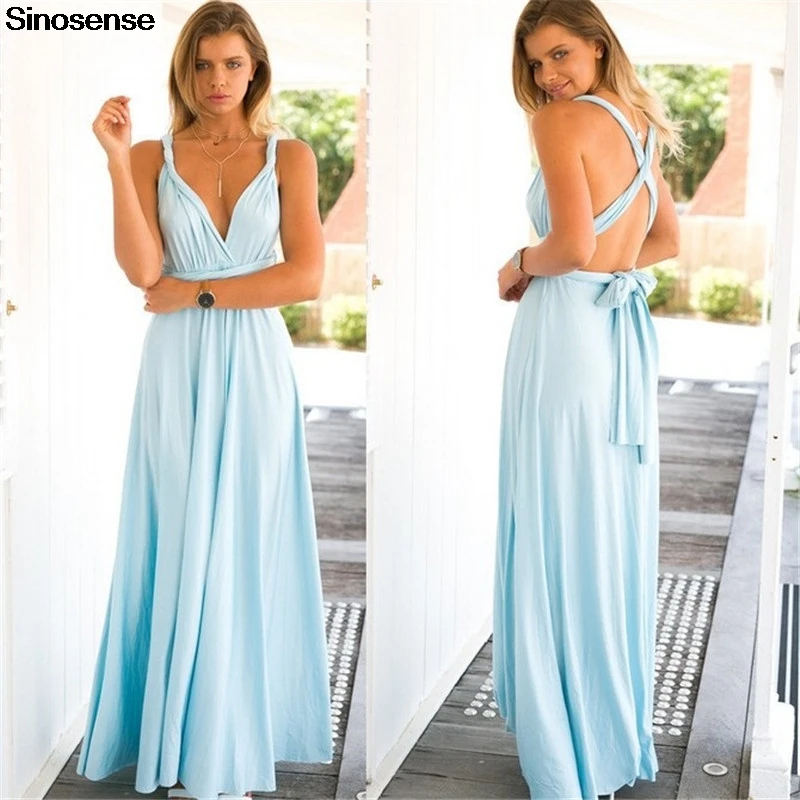 

Sexy Women Multiway Wrap Convertible Boho Maxi Infinity Dress Bandage Long Dress Bridesmaids Party Gown Dress Robe Longue Femme