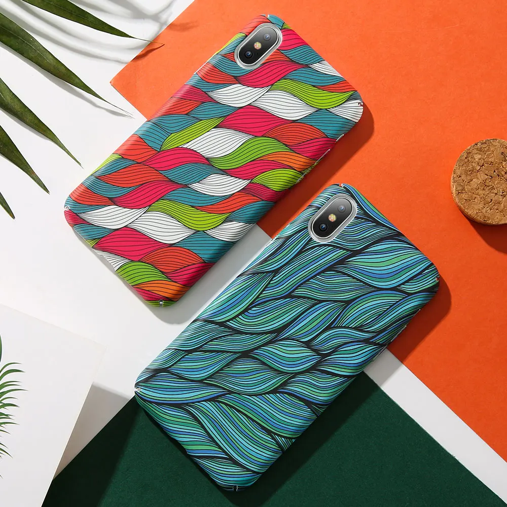 KISSCASE-Colorful-Vintage-Woven-Pattern-Case-For-iPhone-7-8-Plus-Hand-painted-Wavy-Phone-Case(5)