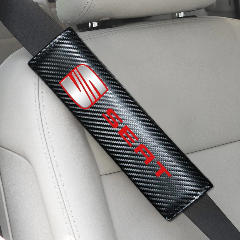 

Auto Seat Belt Cover Pads Case For Seat Leon 2 FR+ Ibiza Cupra Altea Belt Racing Auto Emblems