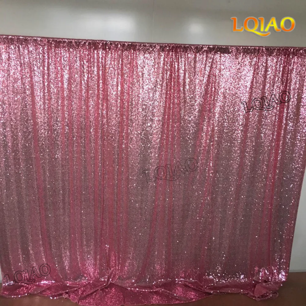 

LQIAO 10ft*10ft Pink Gold Iridescent Shimmer Sequin Fabric Photography Backdrop Sequin Curtain for Wedding/Party Decor 300*300cm