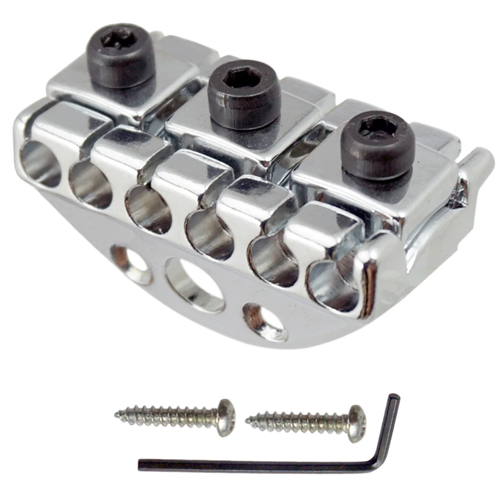 42mm Electric Guitar Bridge String Locking Lock Nut Suspension Type Headless with Screw Wrench Kit Instrument Replacement