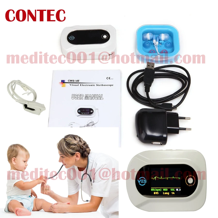 CONTEC Wholesale - -Visual Electronic Stethoscope (CMS-VE)--CE Certification SPO2 ,Pulse Oximeter 48hr Dispatch Stethoscope