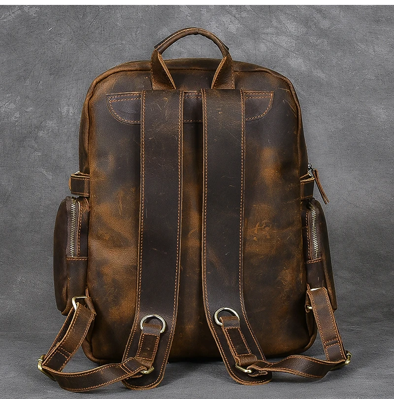 Кожаный рюкзак ручной работы из натуральной кожи рюкзак с верхней ручкой школьная сумка рюкзак tas ретро рюкзак для путешествий