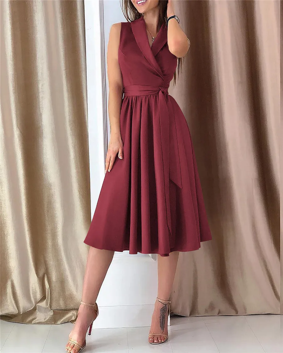 Gladiolus Deep V Neck Sexy Summer Dress Women Sleeveless Tunic Big Swing Vintage Women Dress 2019 Spring Elegant Party Dresses (11)