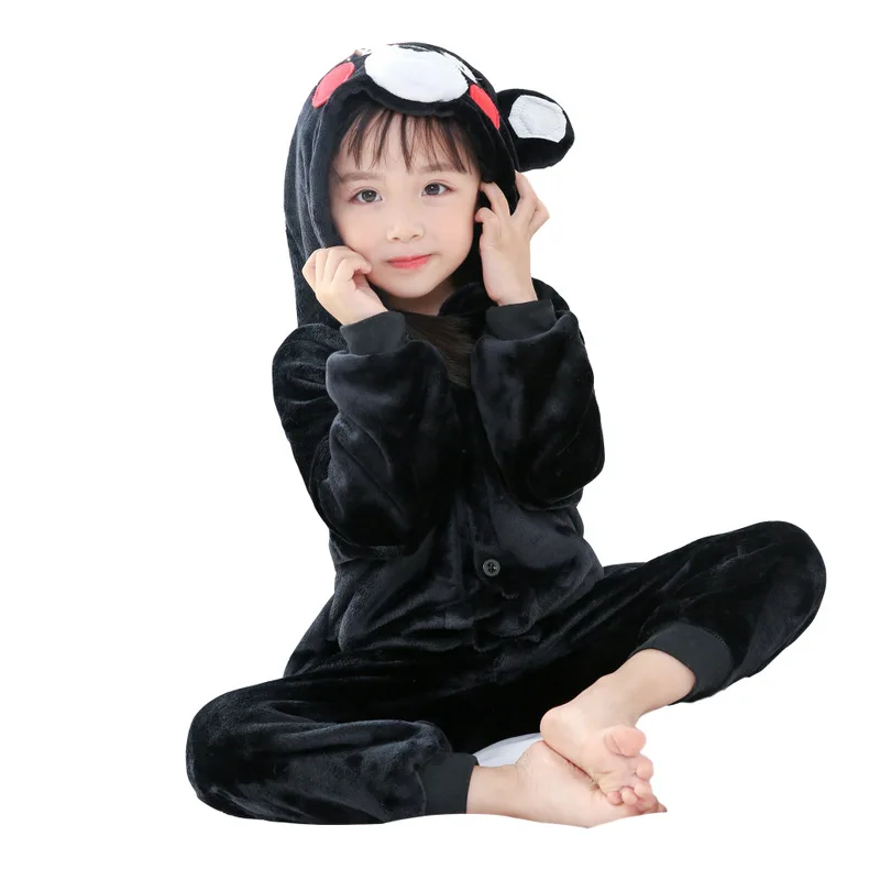 Kumamone/Пижама для девочек и мальчиков; карнавальный костюм; Детские ползунки для девочек; зимняя теплая одежда для сна; фланелевый костюм с медведем для ролевых игр для девочек