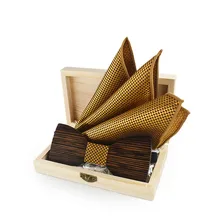 Модный деревянный джентльменский Карманный квадратная Подарочная коробка брошь галстуки-бабочки ручной работы бабочка Свадебная вечеринка деревянный галстук костюм