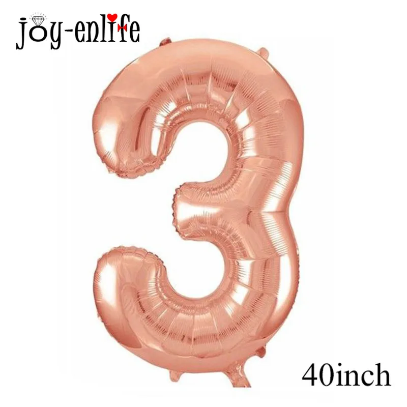 JOY-ENLIFE 1 комплект 30th 40th 50th на день рождения воздушные шары шар цвета розового золота День рождения украшения для взрослых принадлежности для юбилейной вечеринки - Цвет: 40inch